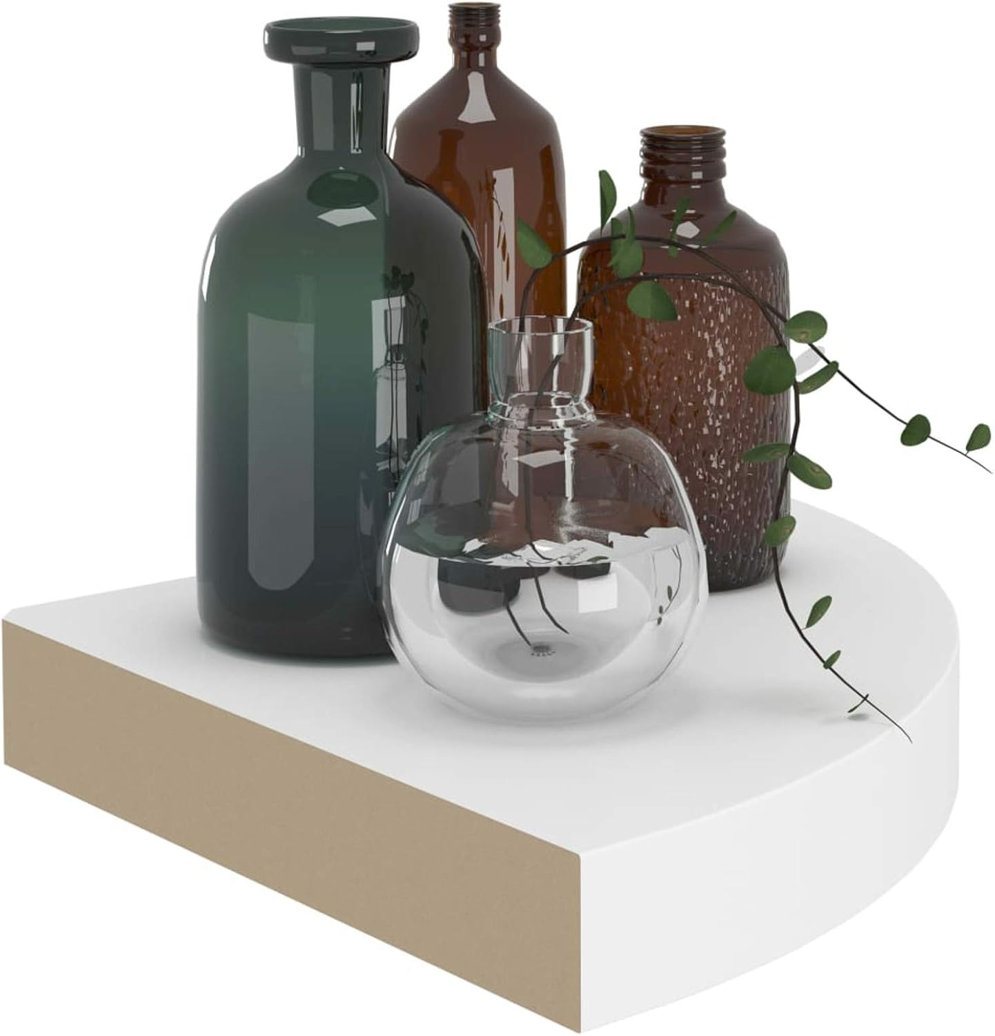 4 Pcs Floating Corner Shelf White 9.8