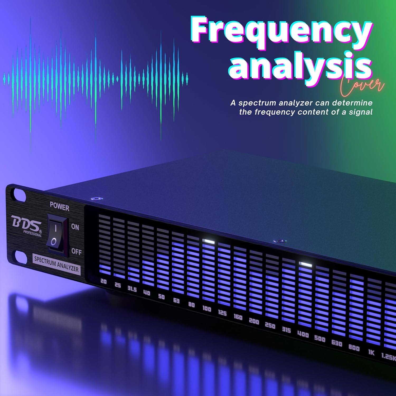 BDS PP-31 Digital Audio Spectrum Analyzer Display 31-Band Music Spectrum VU Meter (1U Rack Mount+Blue)