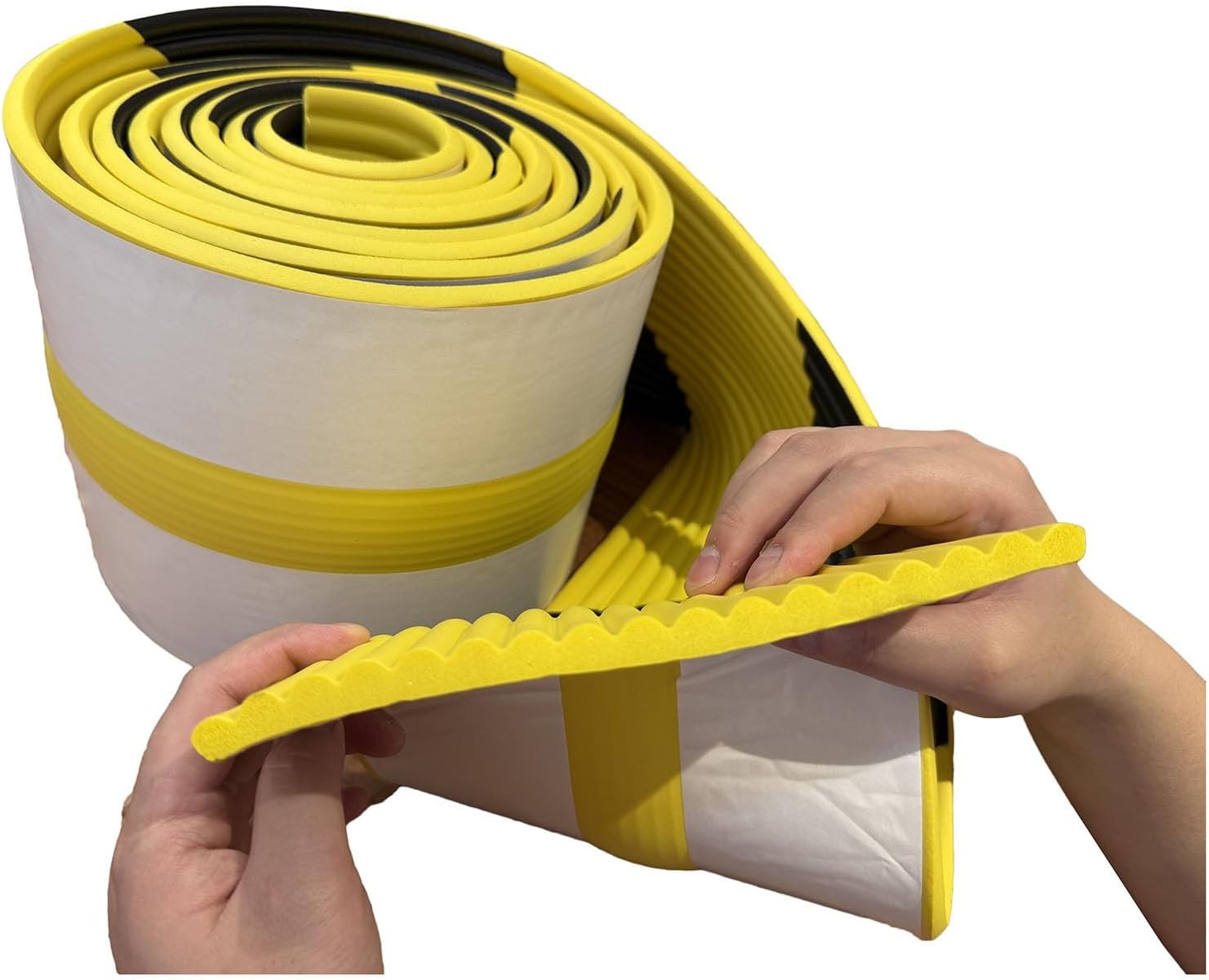 XPLKQXE Garage Wall Car Door Protector, Foam Wall Corner Guard, High-Visibility Corner Bumper, 20cm/7.9in Extra Wide Self-Adhesive Furniture Protector Padding(Black+Yellow-5m,10pcs)