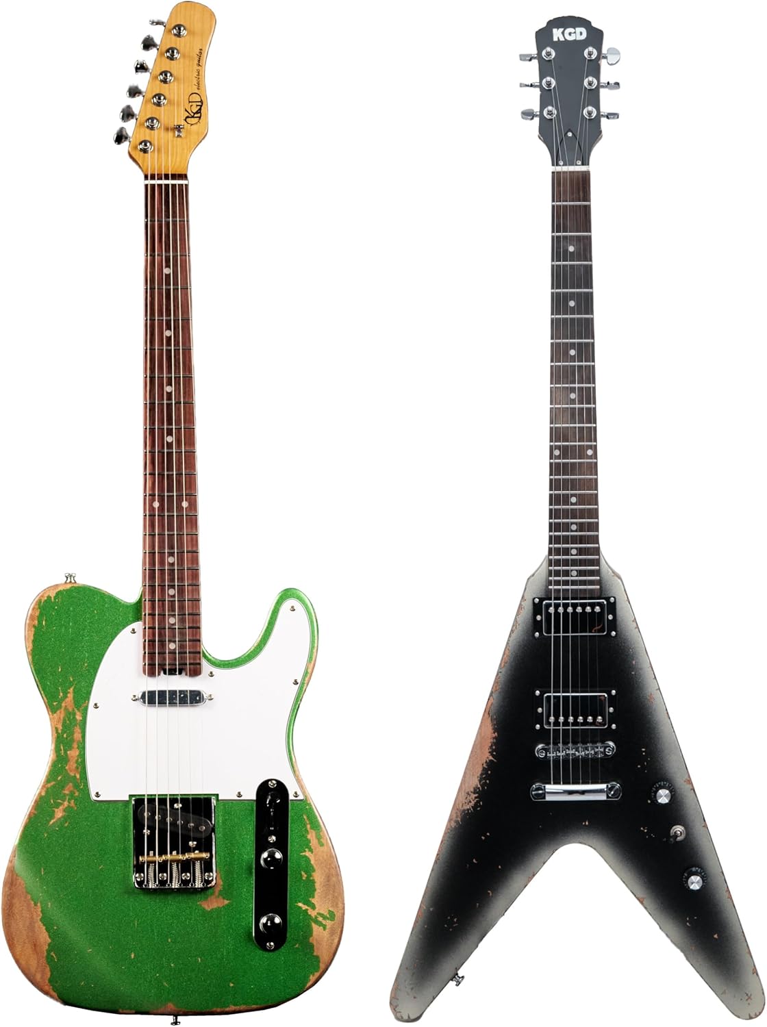 KGD Relic V Electric Guitar and KGD Relic Tele electric guitar