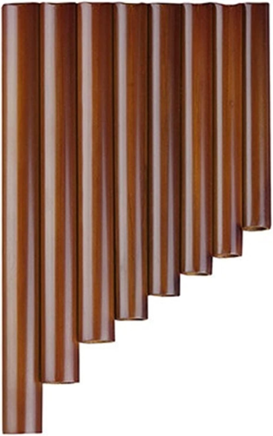 KESHUO Brown Bamboo Pan Flute 8 Pipes G Key Pan Flute Woodwind Musical Instrument Panpipes (Color : Left-Hand)