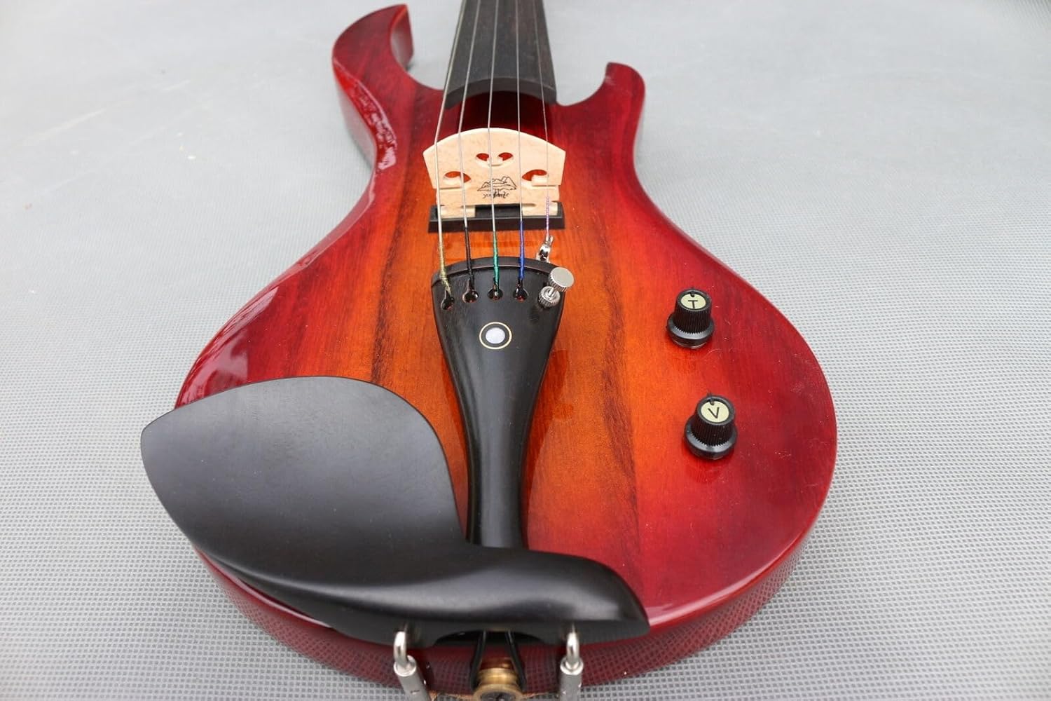 Solid Wood 5 Strings Electric Viola 16 Inch Guitar Shape Ebony Fittings Case Bow (16 Inch)