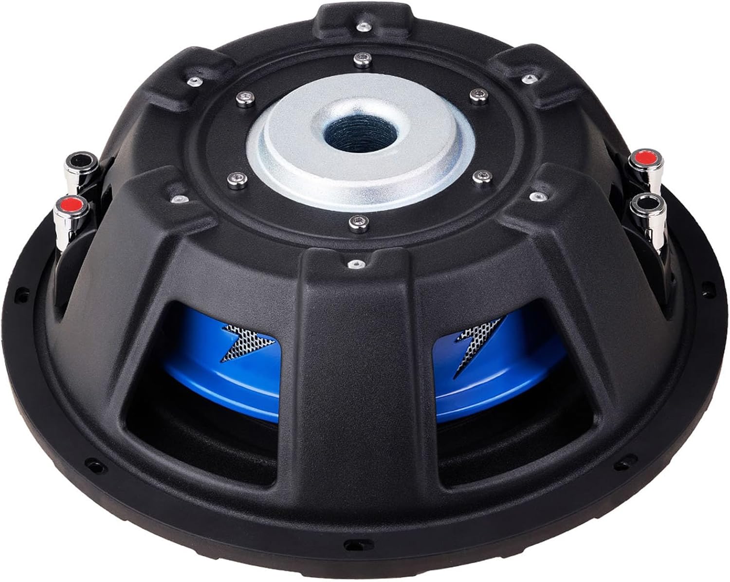 Hifonics 4 Pack Elite 10 Inch Shallow Mount Car Subwoofer, Dual 4 Ohm Voice Coil Speaker 600 Watt Peak Power Mobile Amplifier, Black/Blue