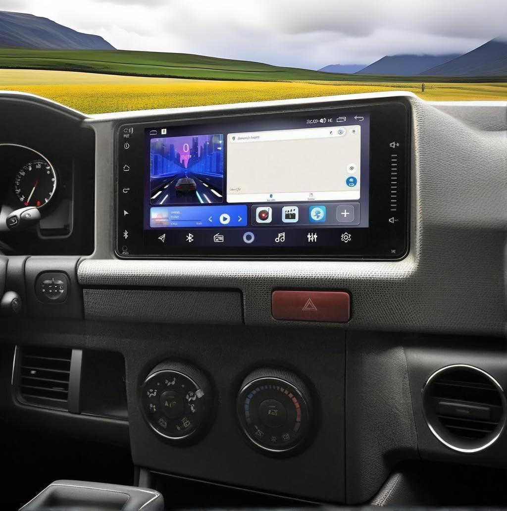 Car Stereo for Toyota Hiace 2004-2019, 7 Inch Android 13 Double Din Car Radio with Carplay & Android Auto, in-Dash Navigation Radio with BT Mirror Link WiFi FM Radio & Backup Camera