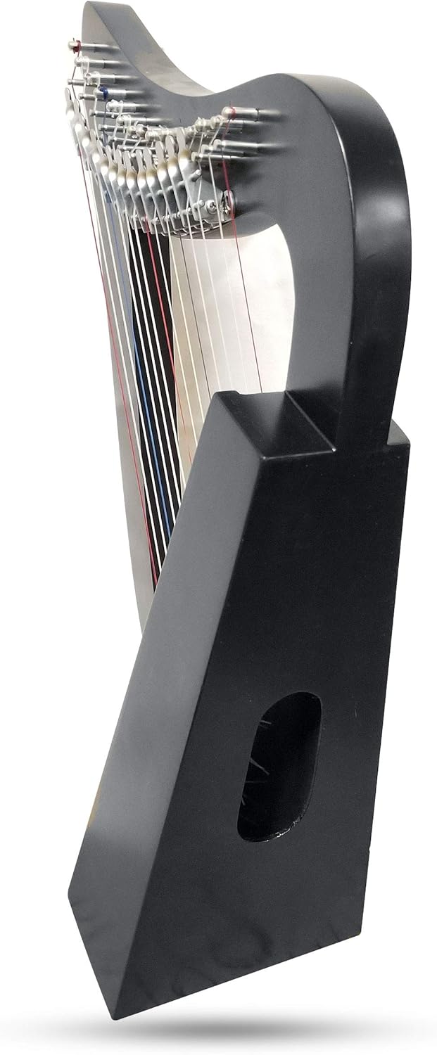 15 Strings Levers Harp Irish Highland Solid Rosewood Black Finished Tuning Key Extra Set