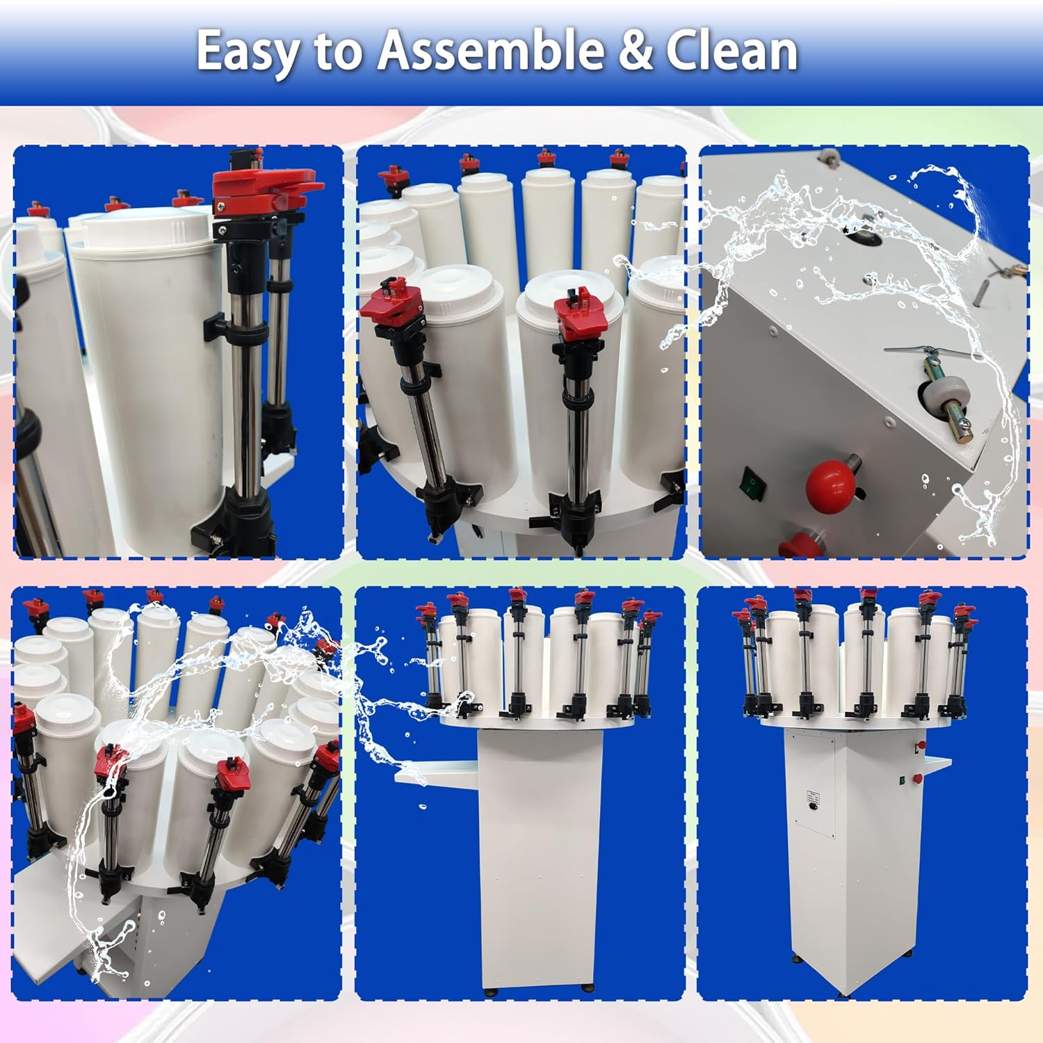 Commercial Paint Colorant Dispenser 2.3L Paint Color Tinting Machine 14 Stations with Dual-Pump Double-Gauge Lock Auto-Mixing Rotating Tray 110V Paste Mixing Machine for Water Oil Colorants