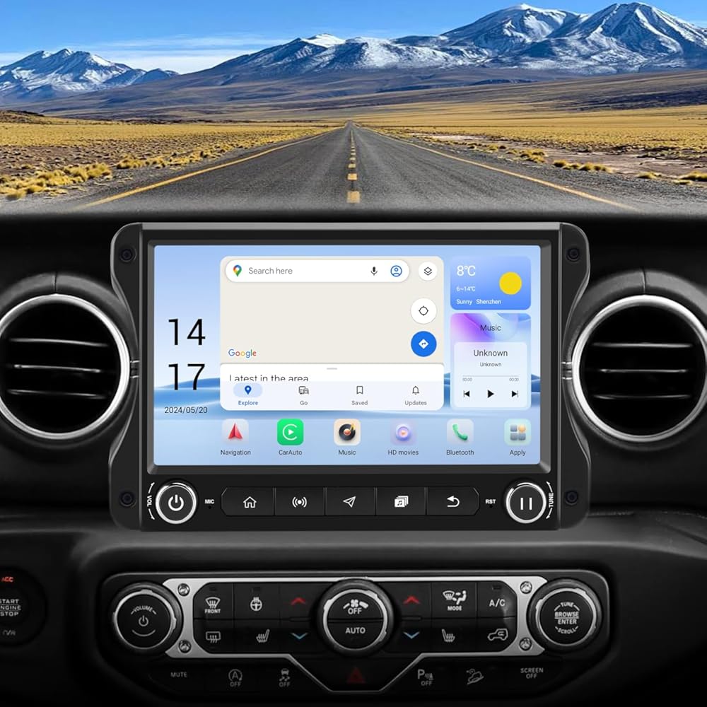 Android 13 Car raido for Jeep Wrangler JL & Gladiator JT 2018-2022, Qualcomm [4GB+64GB] 10 inch Touch Screen Jeep Stereo with Wireless Carplay & Android Auto, GPS/AM/FM/5G WiFi/USB/Bluetooth 5.0/ LTE