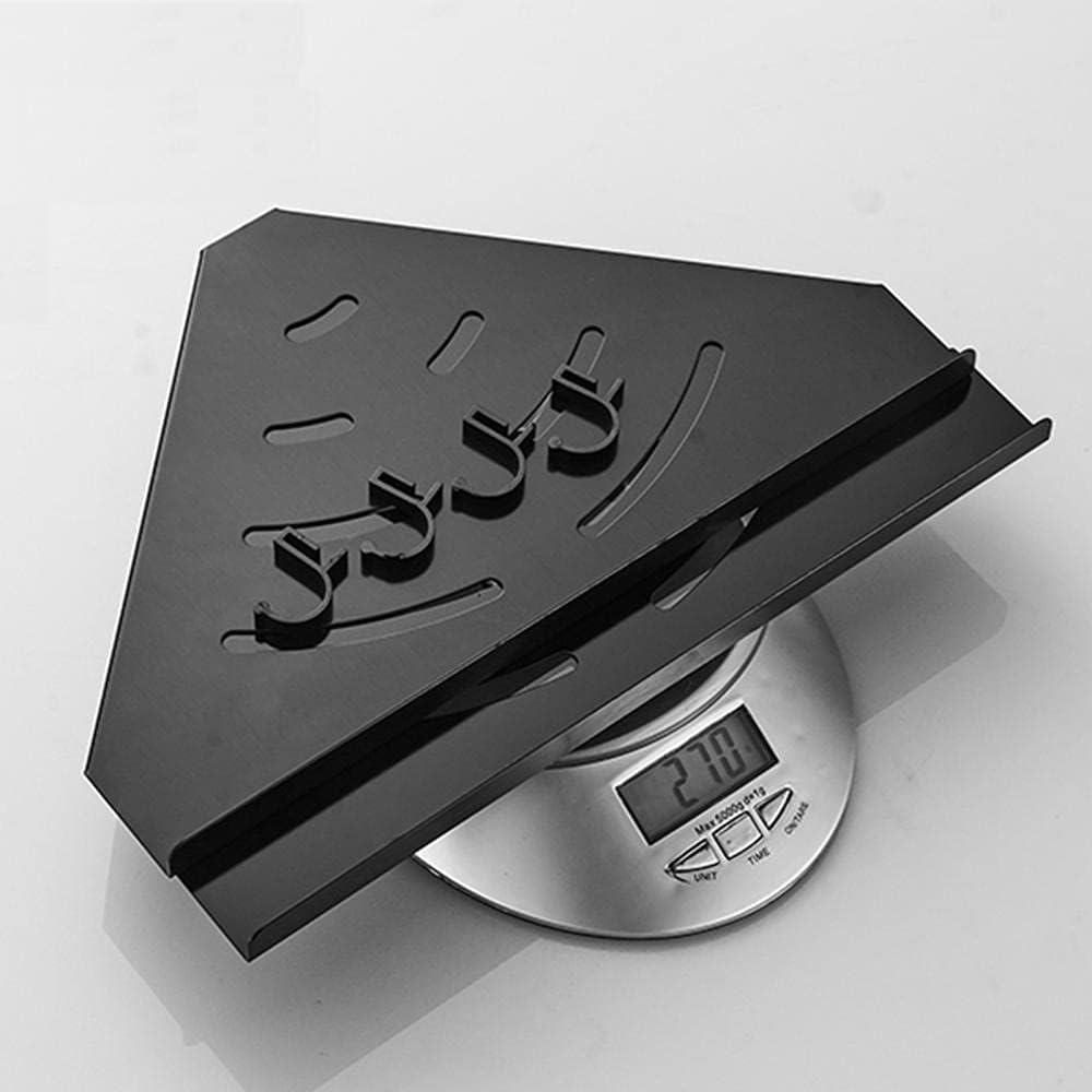 Shower Caddie Corner Shelf Wall Mount Rack with Hook Black No Drilling Adhesive Space Aluminum for Bathroom bathroom-3-story(2 Layer)
