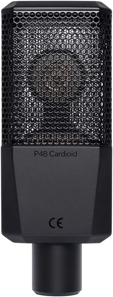 Lewitt LCT-240 Pro Condenser Microphone (Black) Bundle with Studio Monitor Headphone, Pop Filter & XLR Cable