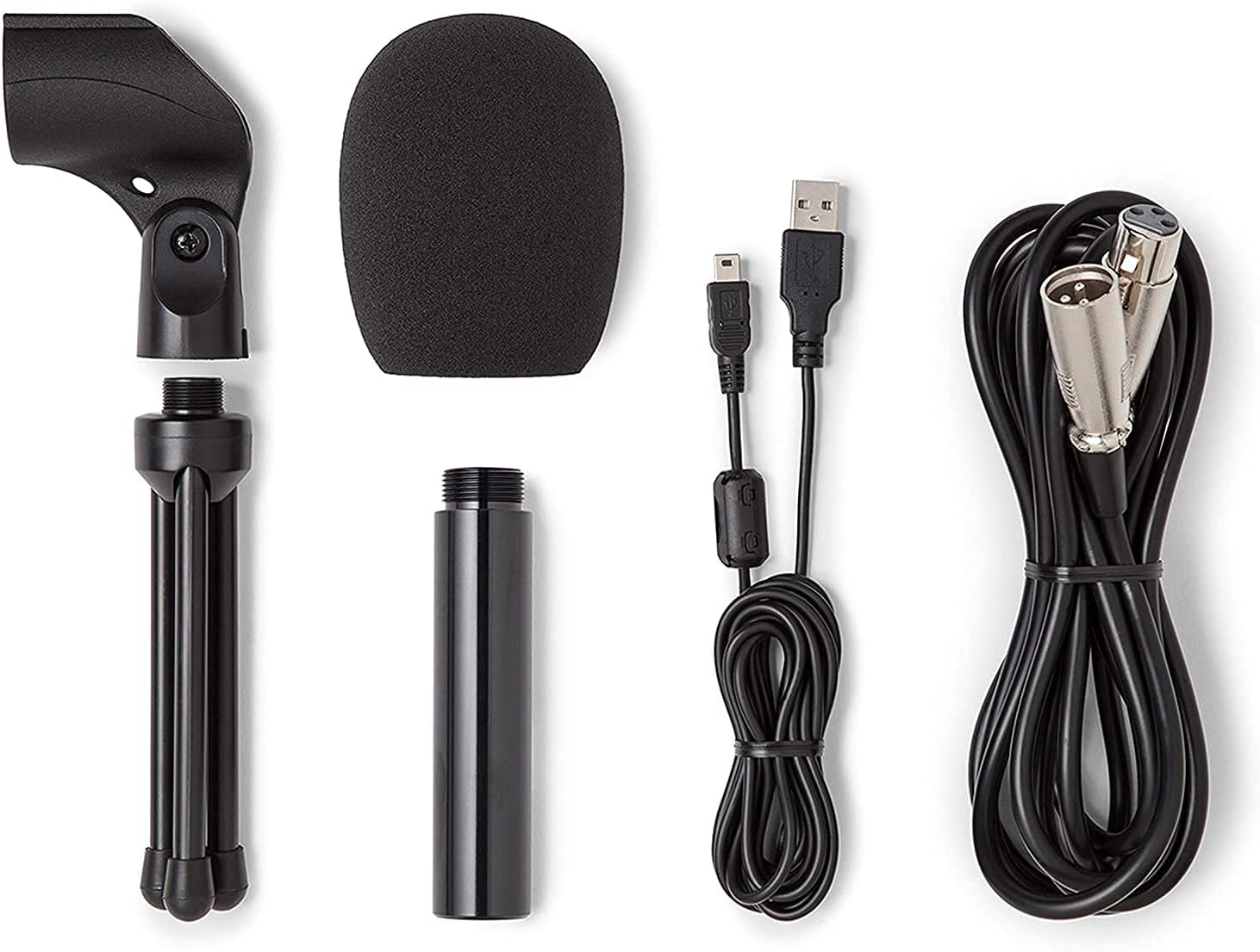 Samson Technologies Q2U USB/XLR Dynamic Microphone Recording and Podcasting Pack (Includes Mic Clip, Desktop Stand, Windscreen and Cables), silver (Renewed)