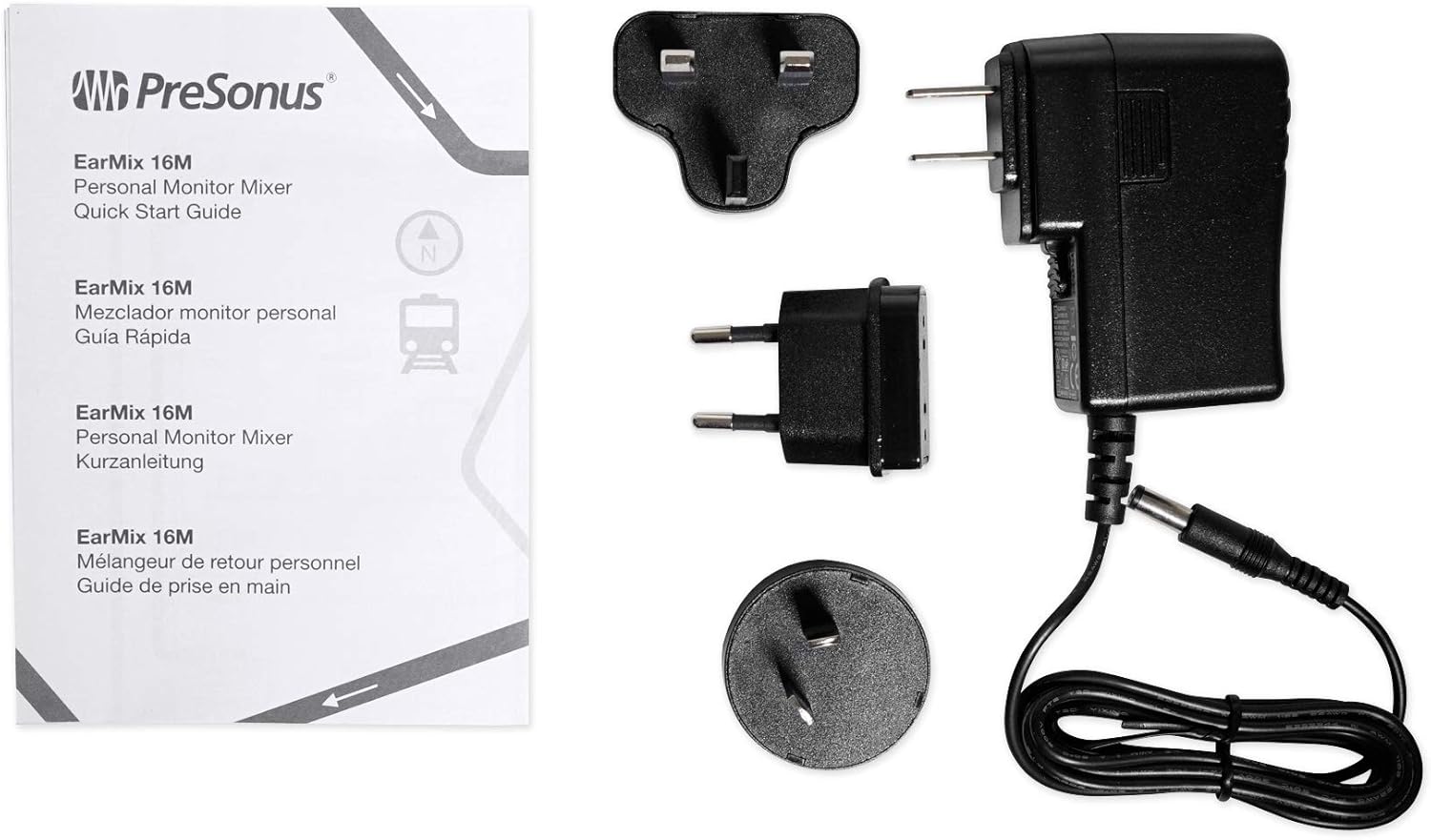 (1) PRESONUS EarMix 16M 16x2 16-Channel AVB Personal In-Ear Monitor/Headphone Mixer Bundle with (1) Rockville PRO-M50 Studio Headphones and (1) Rock2d2 Adjustable Dual Shelf Stand (3 Items)