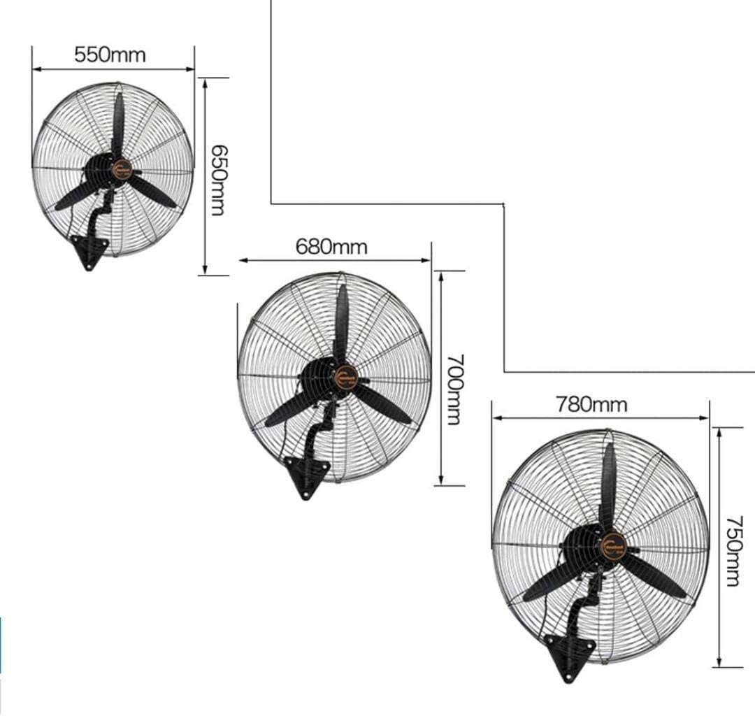 Residential Wall Mount Industrial Wall-Mounted Fan Air Cooling Fan with Remote Control, High-Speed Three-Speed Adjustable, Rotary Oscillation, for Commercial Industry,780mmx750mm ( Size : 780mmx750mm