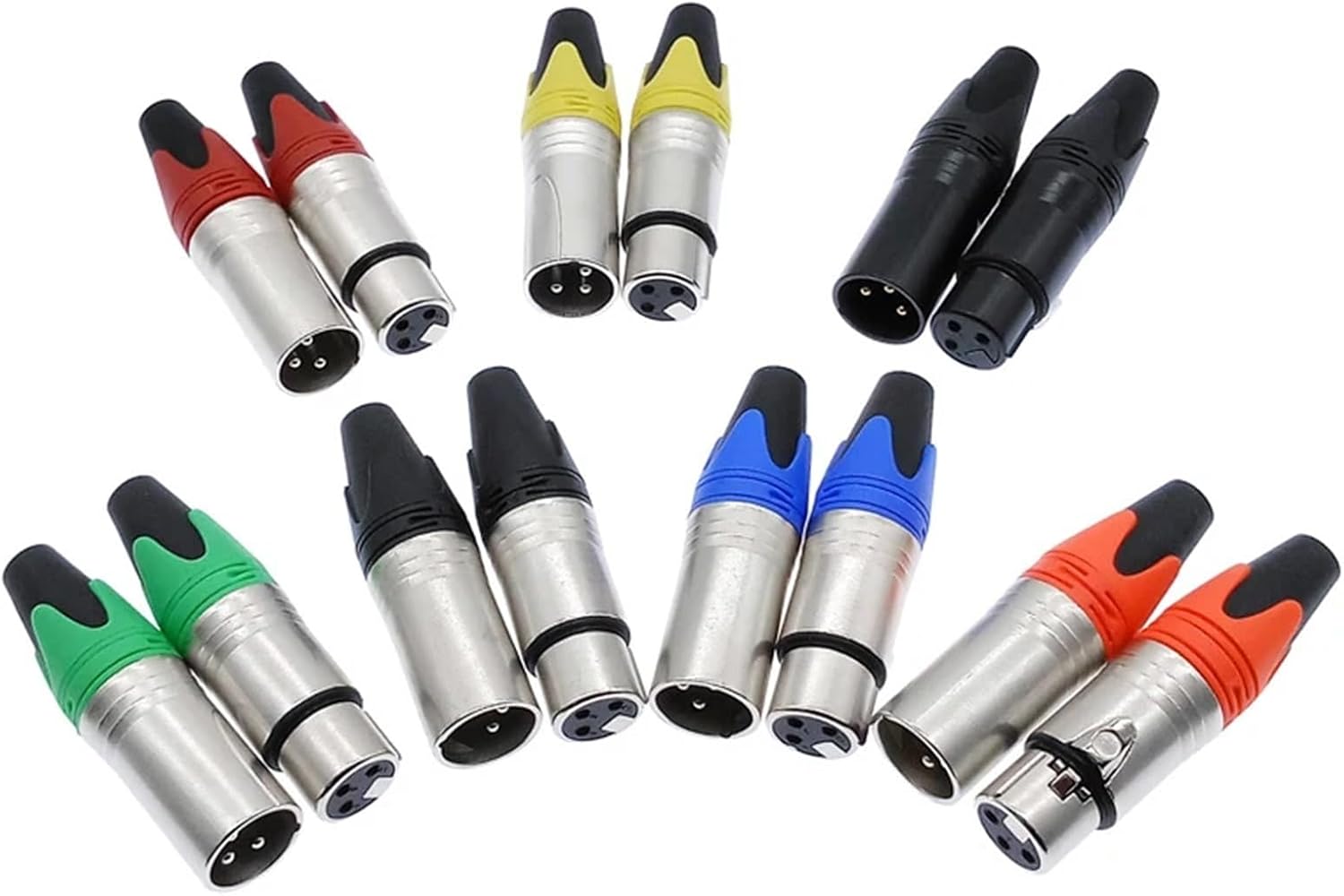 5/10Pcs XLR Connector Audio Microphone 3pin Speaker Connector Male & Female Colour Mic Connector(Orange-S 5PC)