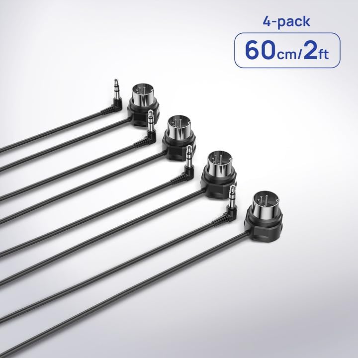 CME H4MIDI WC + 4-Pack 2-FT TRS MIDI Cables - USB Host MIDI Interface with Router, Mapper & Filter + 4-Pack 2-FT TRS 3.5 (1/8