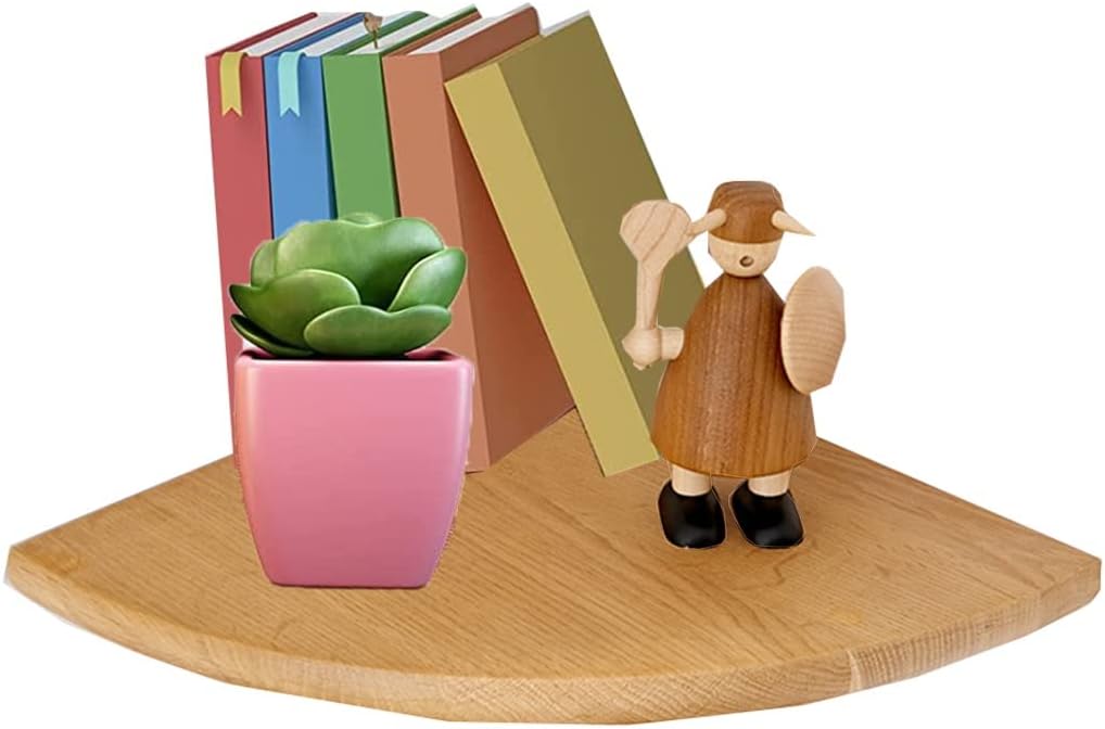 Open Shelf / Storage Rack Wall Mount Corner Shelf, Floating Shelf Wood Wall Bracket, Round Edge Hanging Wall Shelf Wall Floating Display Bookshelf Decorative Embellishment Bedroom ( Color : Brown-9.8