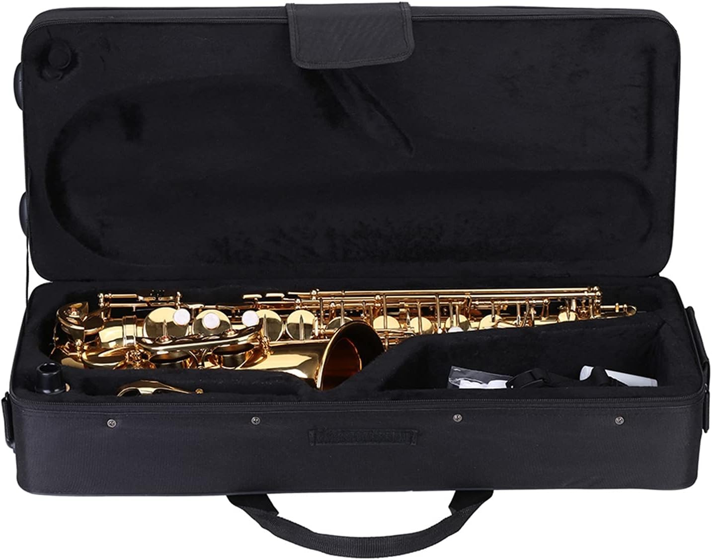 Saxophone Set Saxophones Student BE Alto Saxphone E Flat Sax Brass Lacquered Gold 802 Key Woodwind with Cleaning Cloth Brush Gloves Strap Case