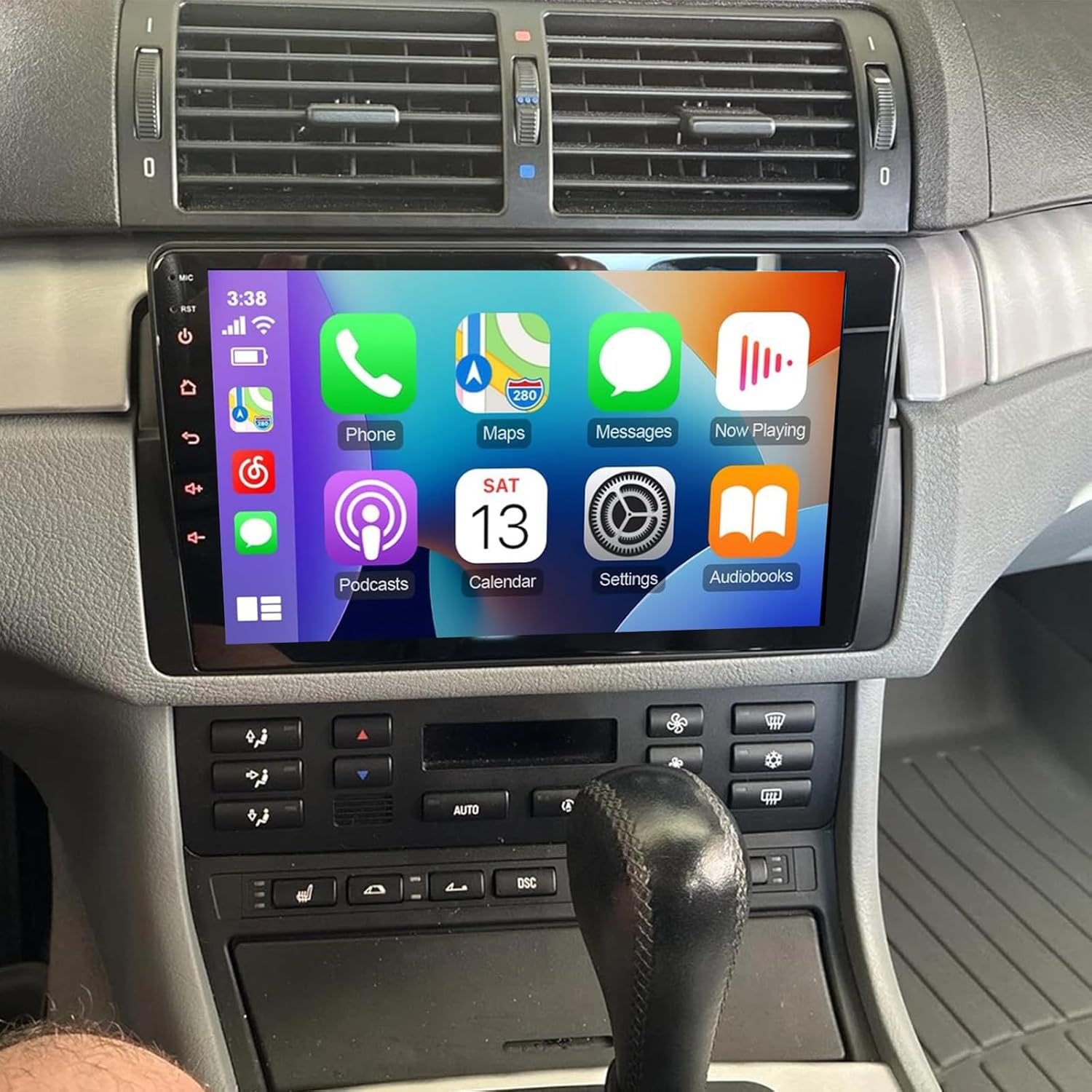 PHEZEN 8 CORE 9 inch Touchscreen Car Stereo Fit for BMW E46 1999-2005, Android 13 Double Din Car Radio with Carplay & Android Auto in-Dash Navigation BT Mirror Link WiFi Backup Camera 4+64G