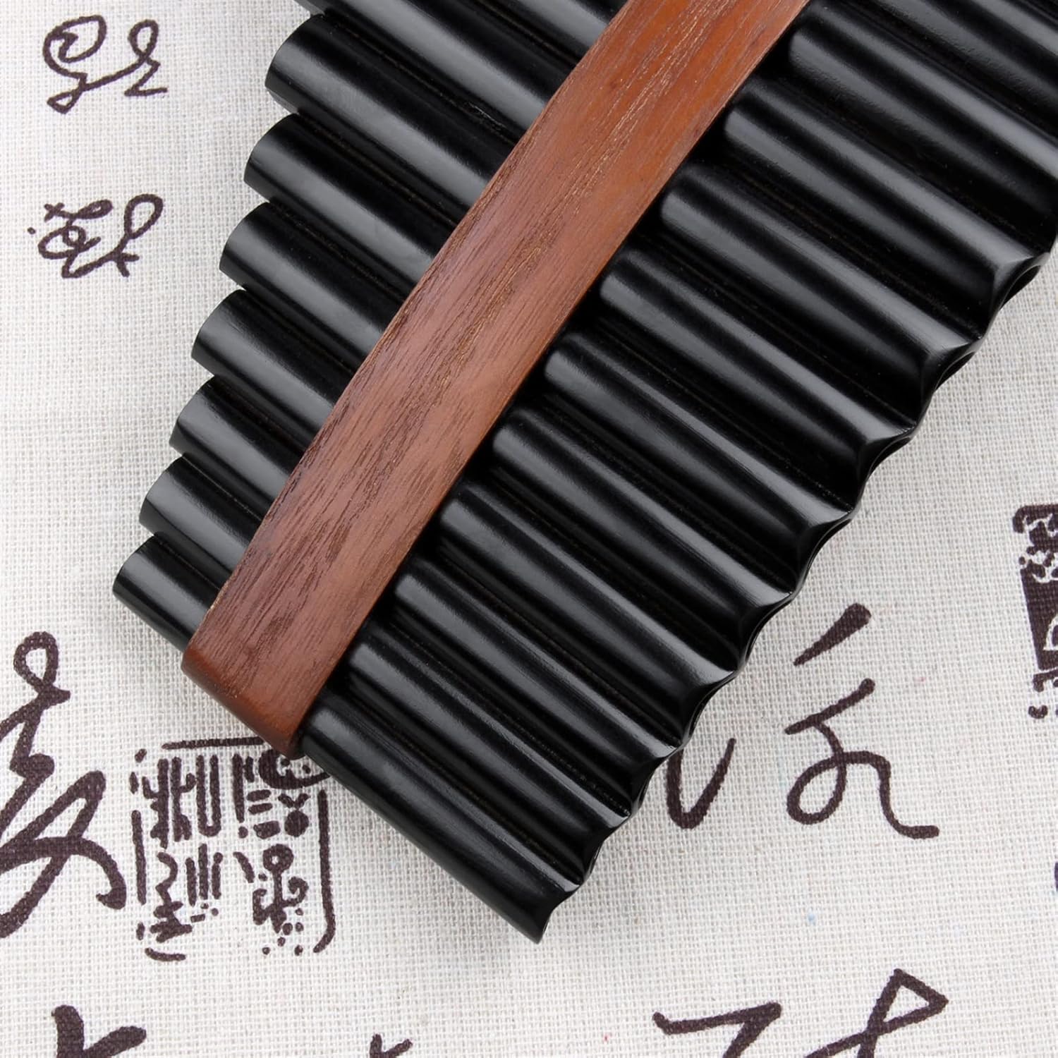 18 Pipes Brown Pan Flute F Key Panpipes Woodwind Instrument Traditional Musical Instrument Bamboo Pan Flute (Color : Right)