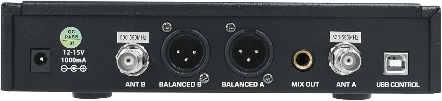 Rockville RWM-DSP-H2 Dual Handheld UHF Wireless Microphone System, DSP Control, Adjustable EQ, Delay, Feedback Filter, OLED Display, 200 Channels, 400-600 ft Range, Includes 2 Mics & Rack Mount