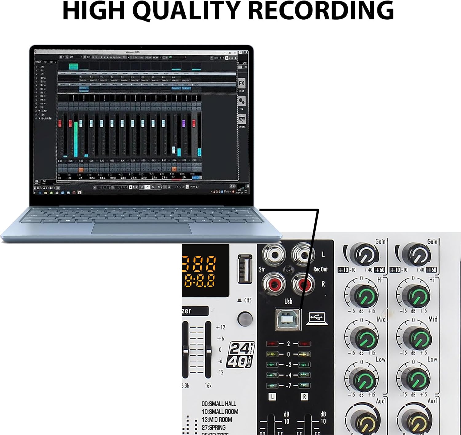 -Berlingtone 6/8 Channel Professional Audio Mixer Sound Board Console Desk, Bluetooth connection, System Interface, USB MP3, 48V Phantom Power, 99Bit DSP Processor, Computer Input,7 band EQ (BR062MX)