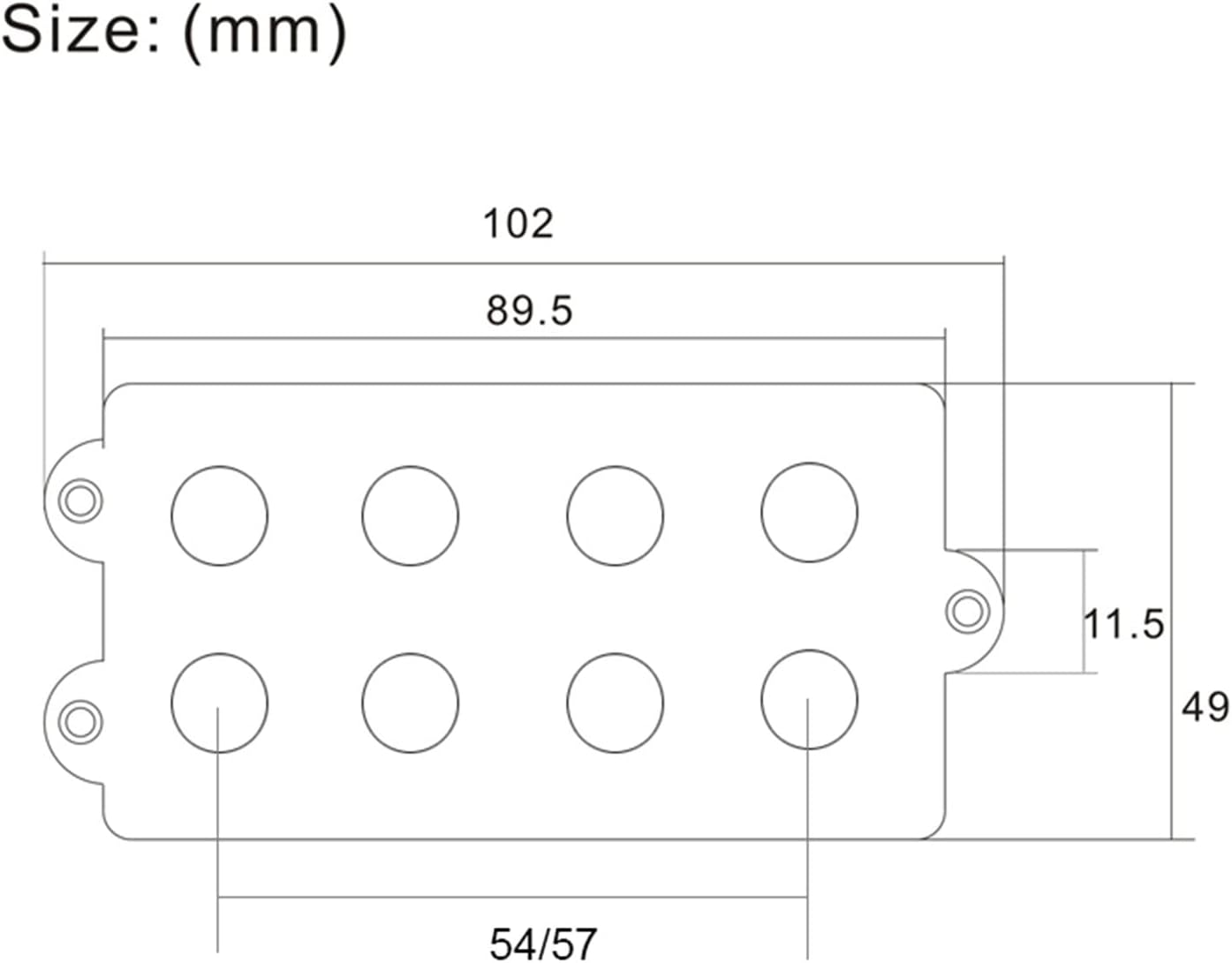Open Type Bass Guitar Pickup 4 String Double Coil Humbucker Ceramic Magnet Pickup Set for Bass Guitar Accessories Electric Guitar Pickups Set