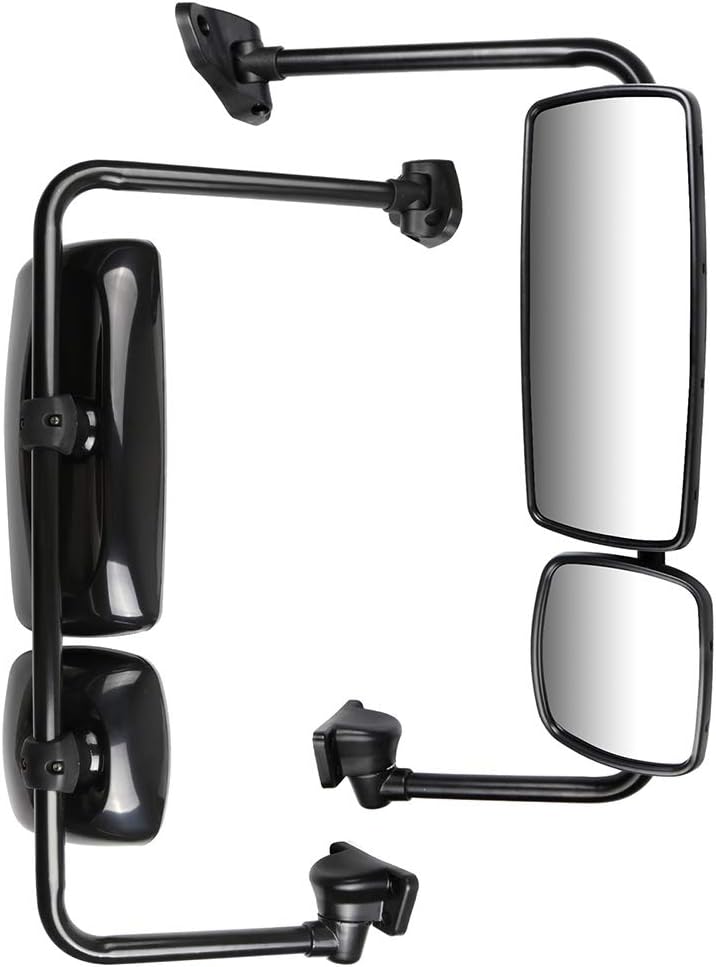 ECCPP Rear View Mirror With Arm, Pair Truck Mirrors Fit 2003-2017 For Freightliner M2 100 106 112 114Sd With Heated Smooth Black Housing Driver Side And Passenger Side Mirrors Car Mirrors