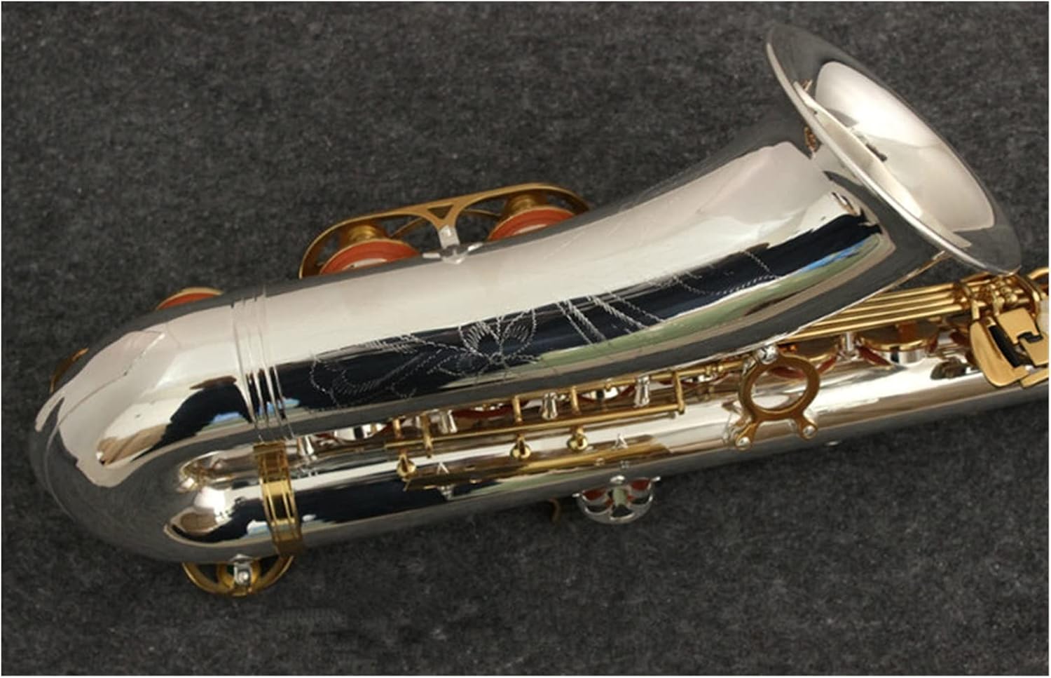 Tenor Saxophone Bb Tone Nickel Silver Plated Tube Gold Key Sax Musical Instruments with Case Mouthpiece Gloves Student Saxophone