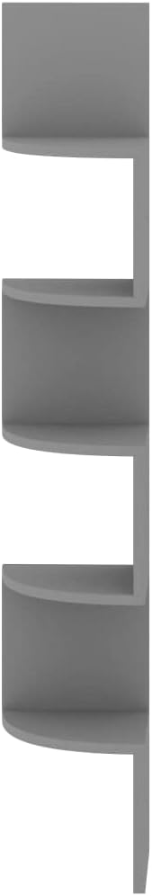 Grey Corner Floating Shelf 48.4 in Tall Wall Mount Storage Tower for Books Decor Small Floating Shelves Engineered Wood Matte Finish for Living Room Bedroom