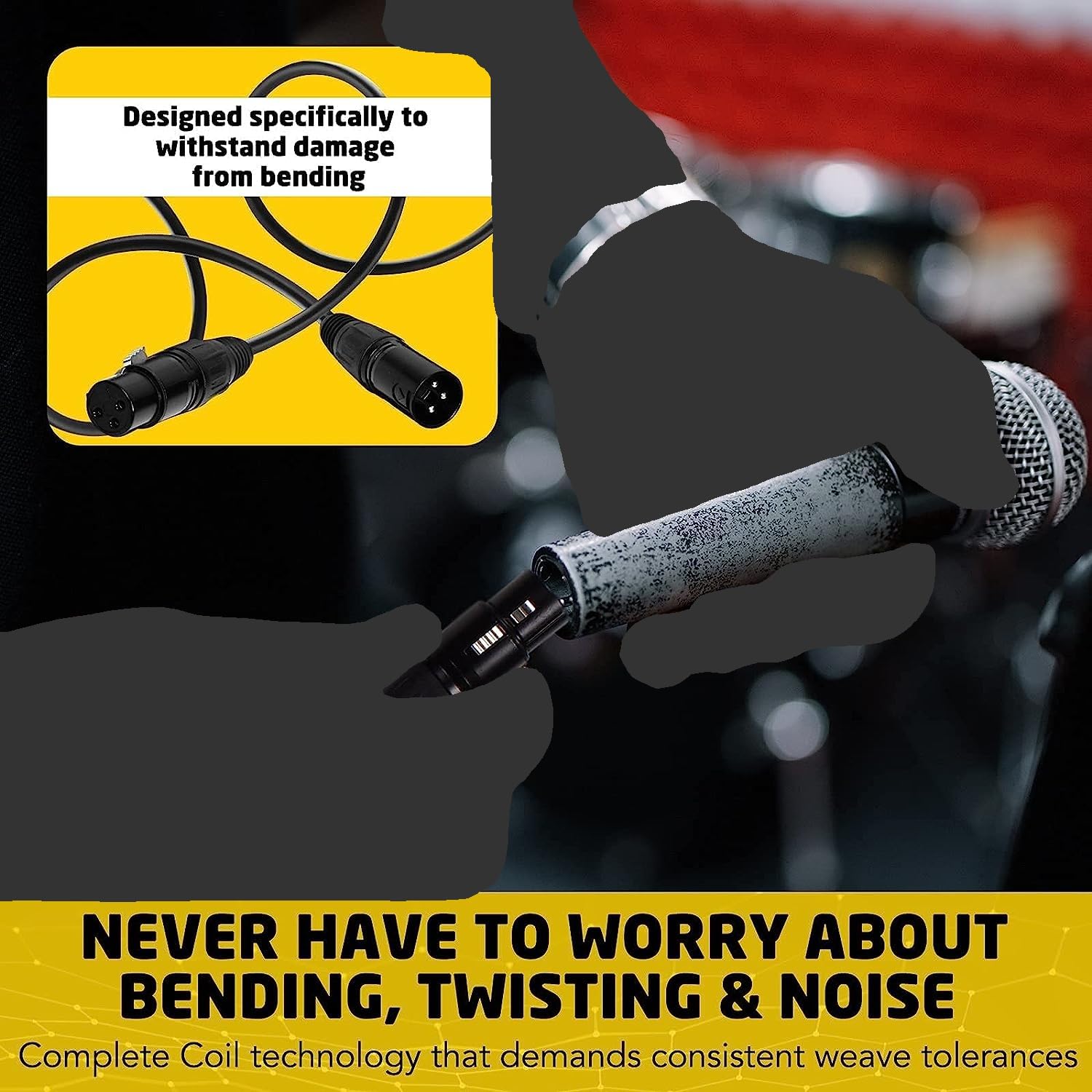 BRENDAZ XLR to XLR Microphone Cable, 50ft. -6 Pack- Shielded XLR Cable Male to Female (OFC) for Mic, Mixer, Recording, Podcast, Speaker (6-Pack, 50-Feet)