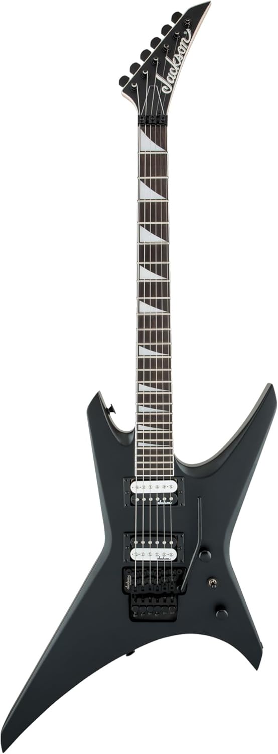 Jackson Warrior JS32 Electric Guitar - Satin Black Bundle with Cable, Tuner, Strap, Picks, and Austin Bazaar Guitar DVD
