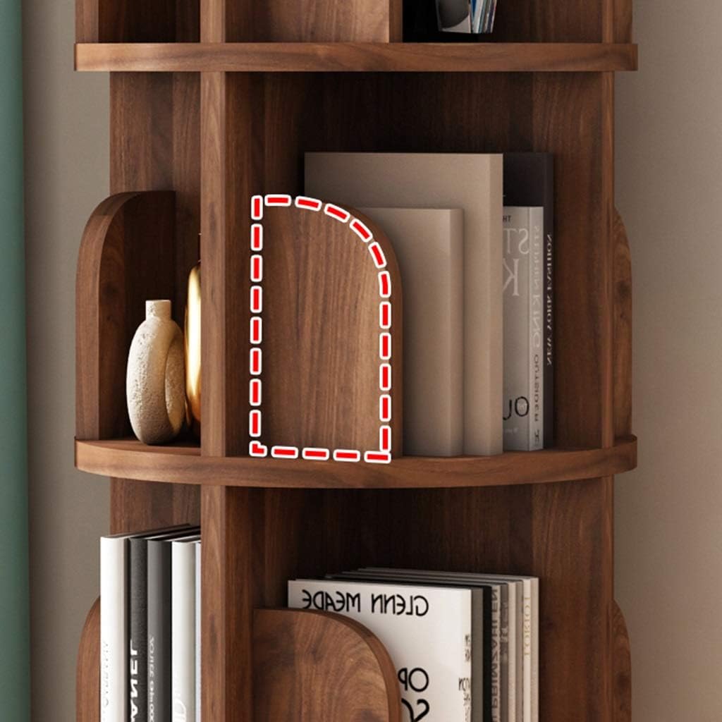 360 Multi-Layer Bookshelf, Walnut Finish, 46*162cm, 1 Shelf, Classic Rustic Style, Children's Adjustable Tiered Shelf, Wall Mount, Height Adjustable