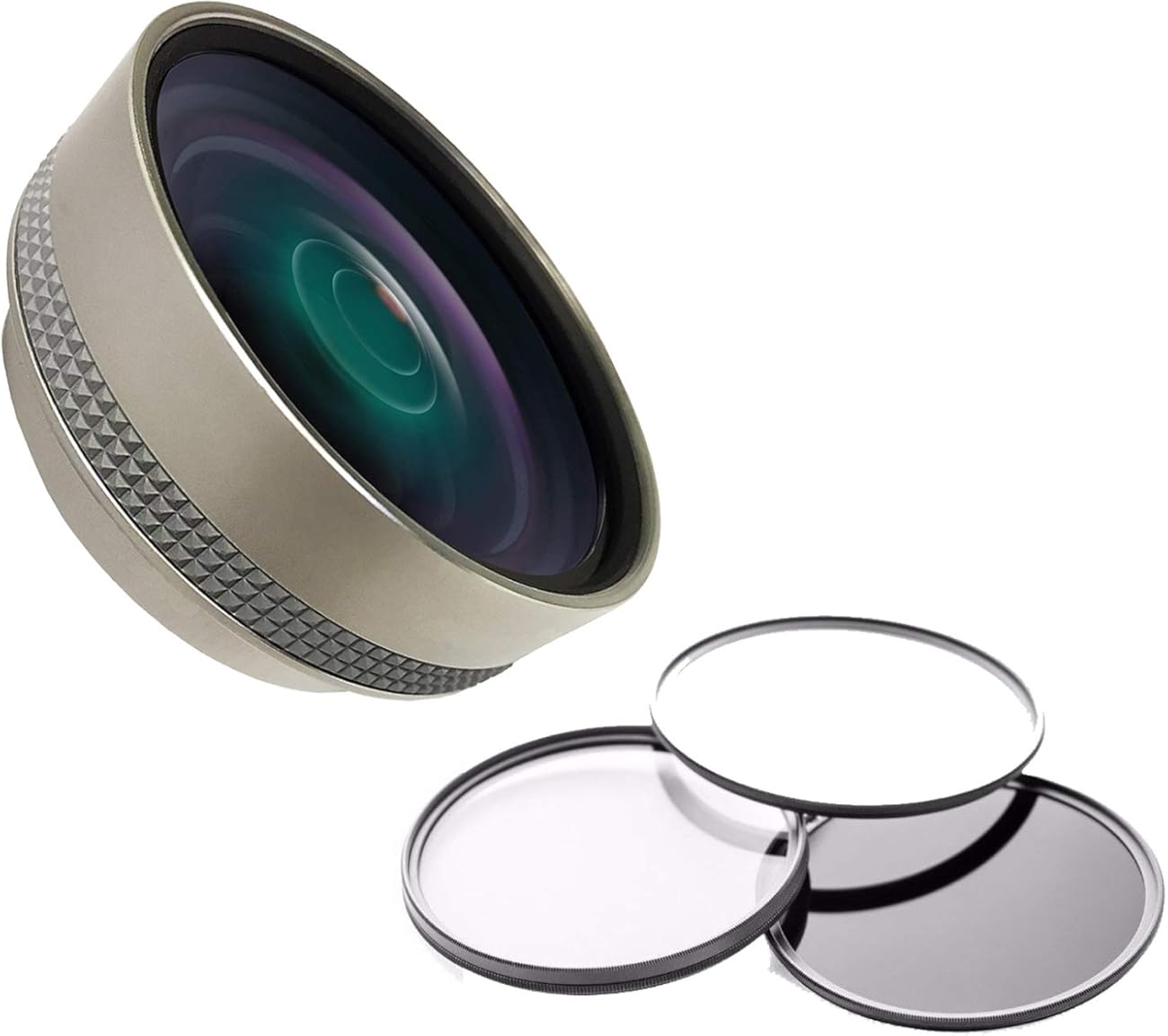 Digital Nc Canon PowerShot SX60 HS 0.4X High Definition Super Wide Angle Lens w/Macro (Includes Necessary Lens/Filter Adapters) + 58mm 3 Piece Filter Kit + Nw Direct Micro Fiber Cleaning Cloth