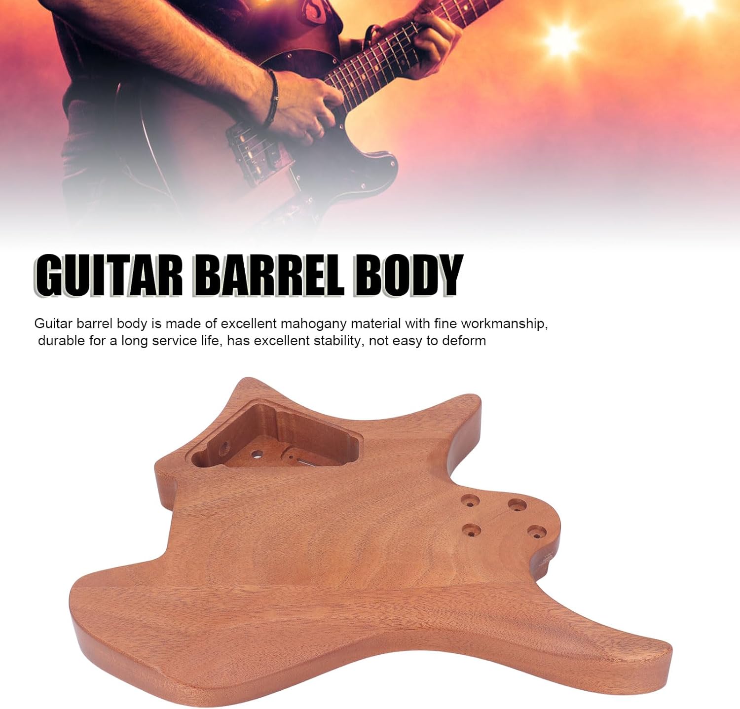 Unfinished Guitar Barrel Body, DIY Electric Guitar Parts for Easy Customization Unfinished Guitar Barrel Body