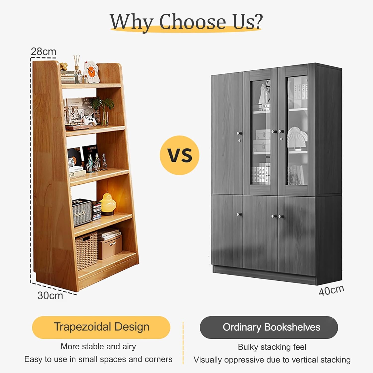 4/5-Tier Wooden Open Bookcase - Modern Display Bookshelf with Side Panels and Solid Wood Frame, Large Display Shelf for Study Office Living Room(100 * 160cm/39.4 * 63in)