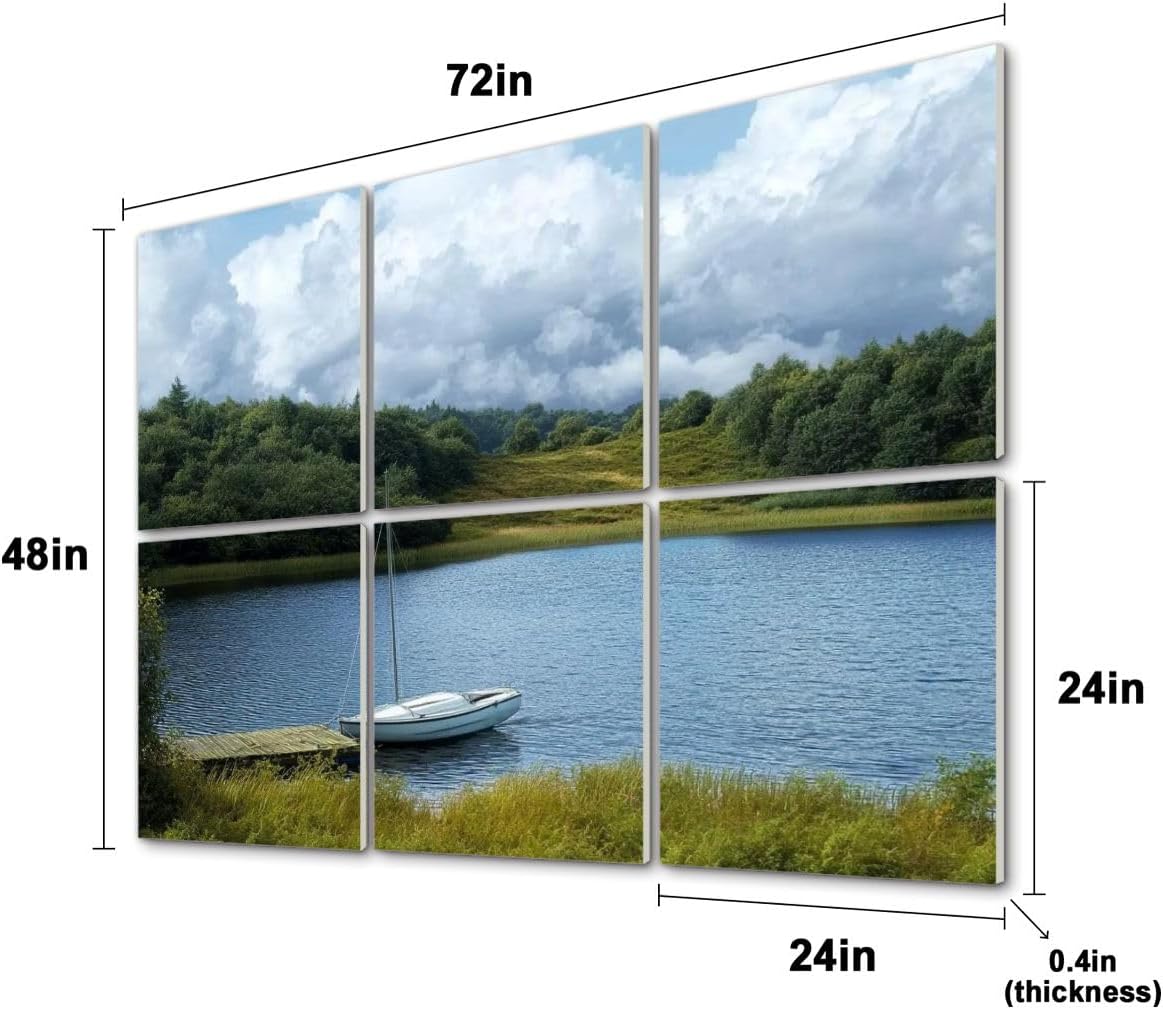 6 Pack Art Acoustic Panels Boat Soundproof Wall Panels, 48