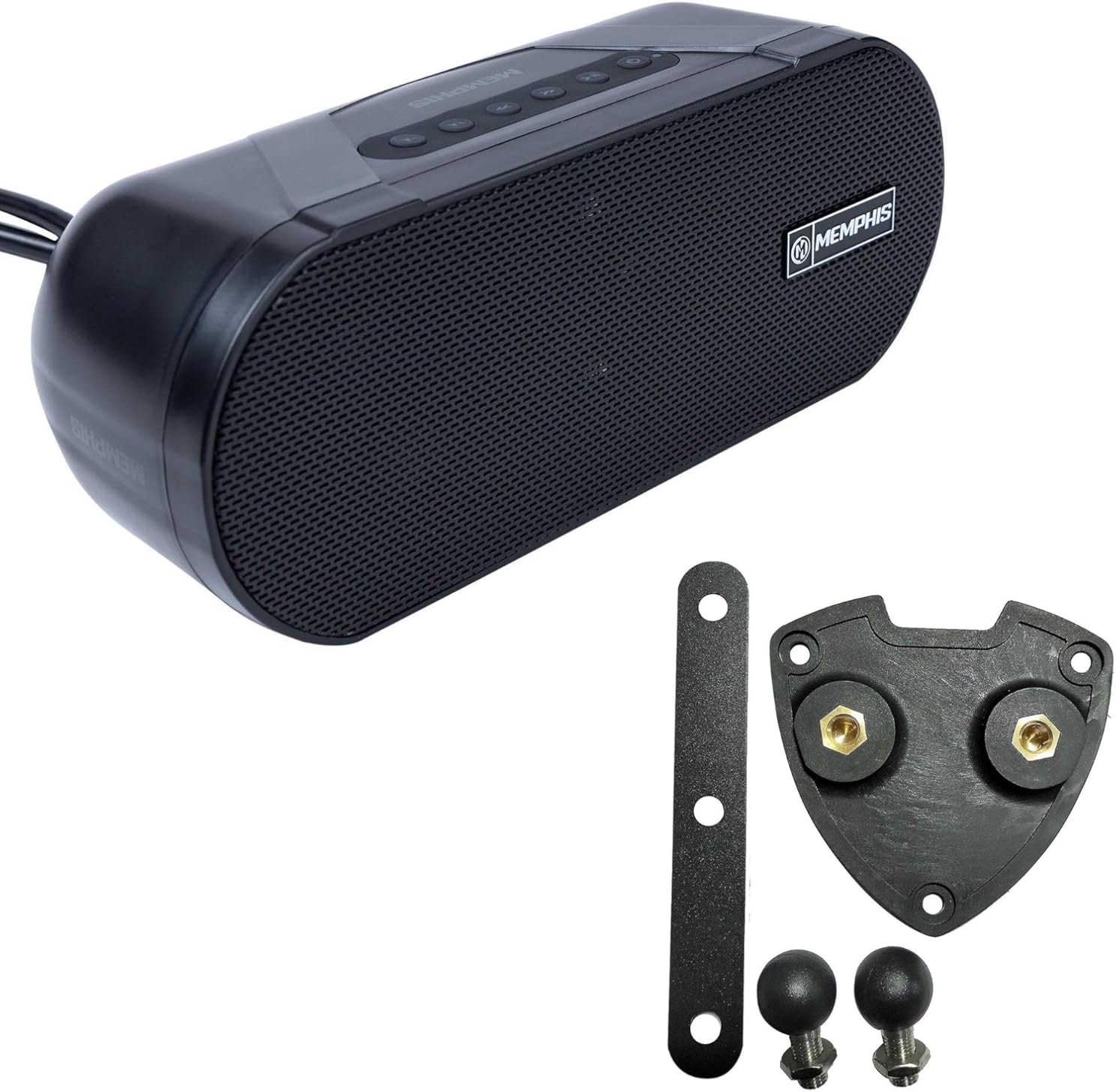 Memphis Audio MXASB9 Powersports Amplified Sound Bar with YAHFXBRK Waverunner FX Mounting Adapter