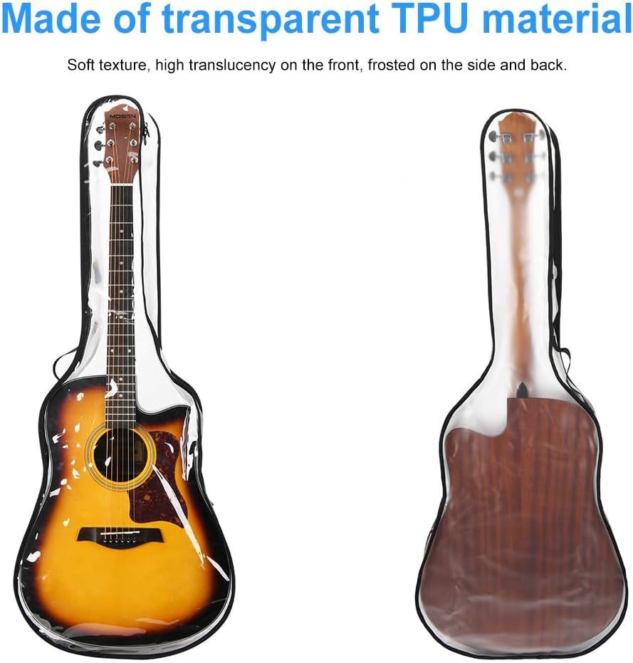 Guitar 40/41 Inch Transparent Electric Guitar Bag Soft Case Dust Cover for Acoustic Electric Guitars