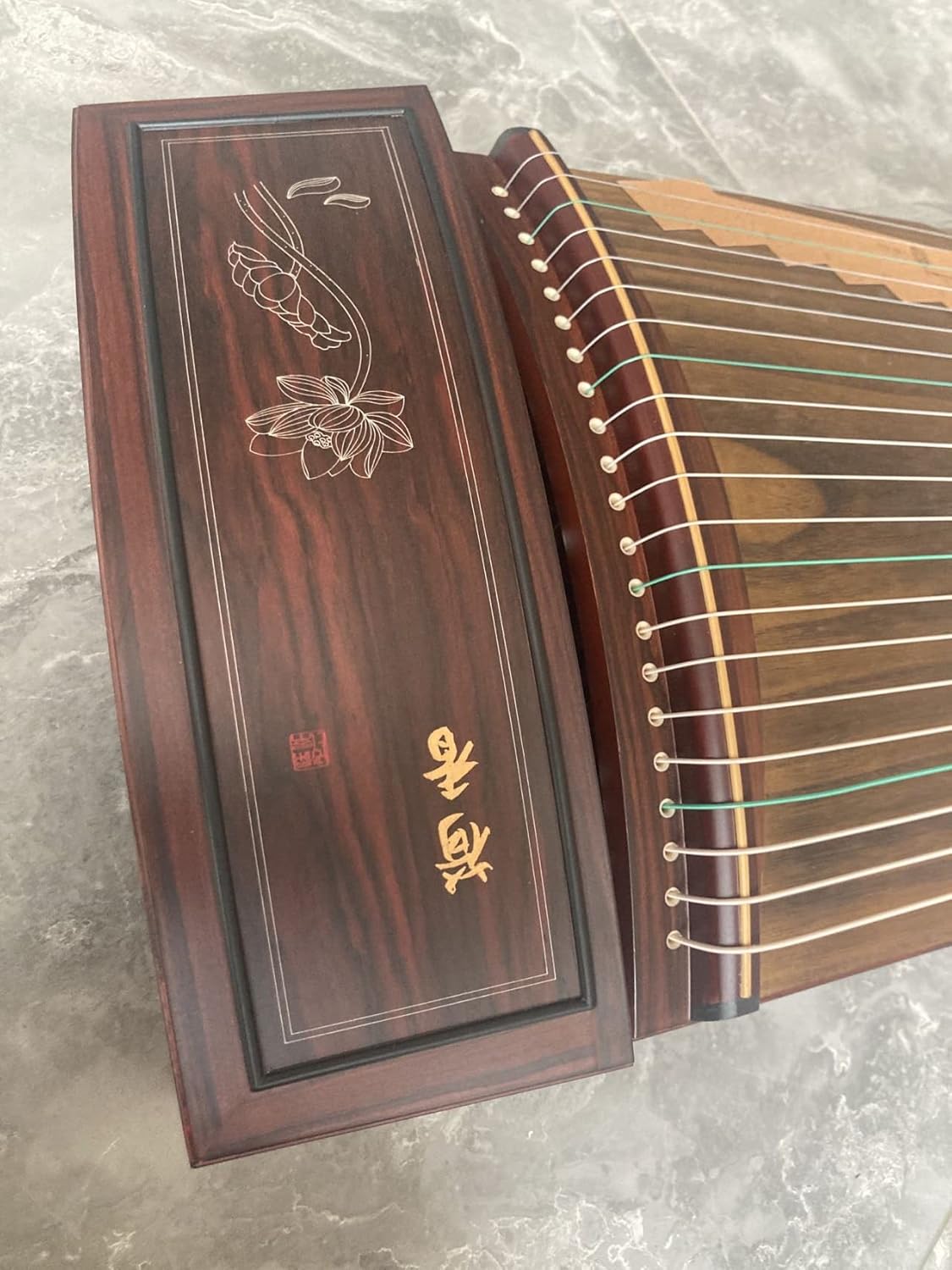 LANDTOM Professional Sandal and Paulownia Guzheng with Carved Shell (163cm) for Adults/Children/Senior/Intermediate/Beginner