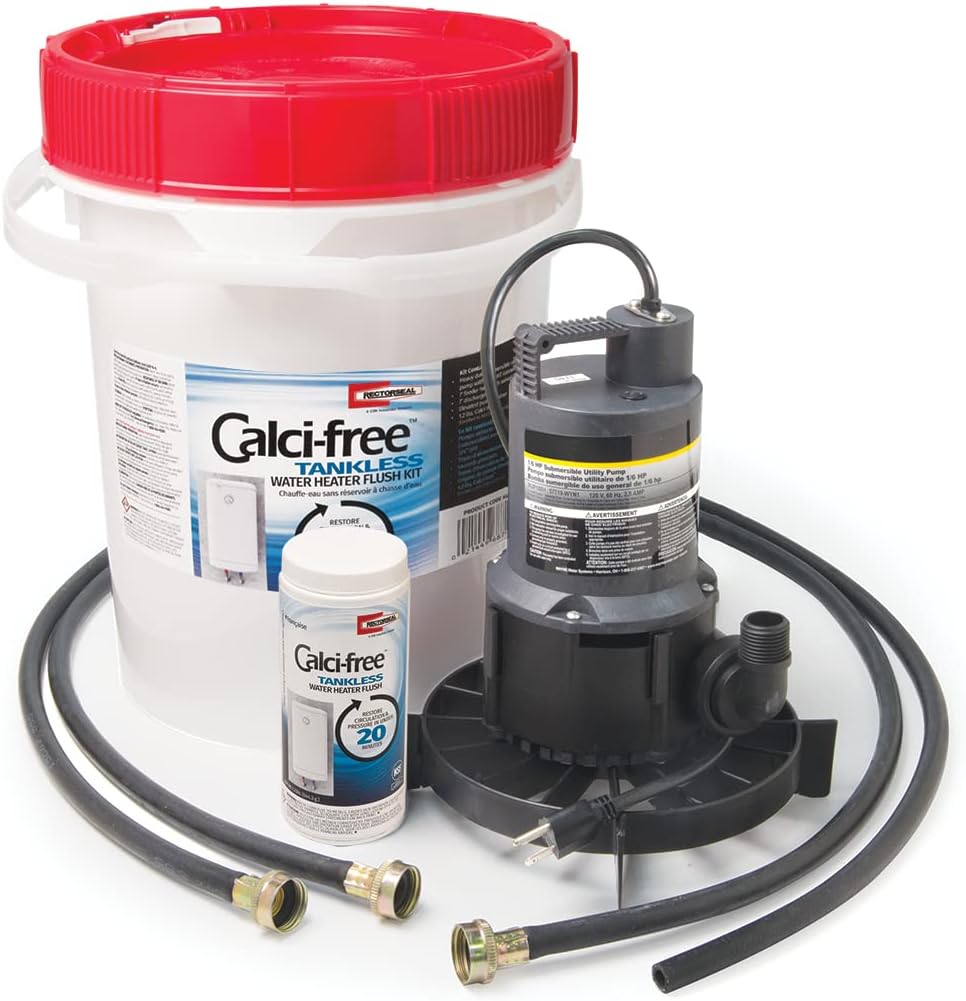 RectorSeal Calci-Free 68711 Tankless Water Heater Kit Cleaner, Restores Water Flow/Pressure & Circulation In 20 Minutes, Easy To Use Easy Application, Plumbing