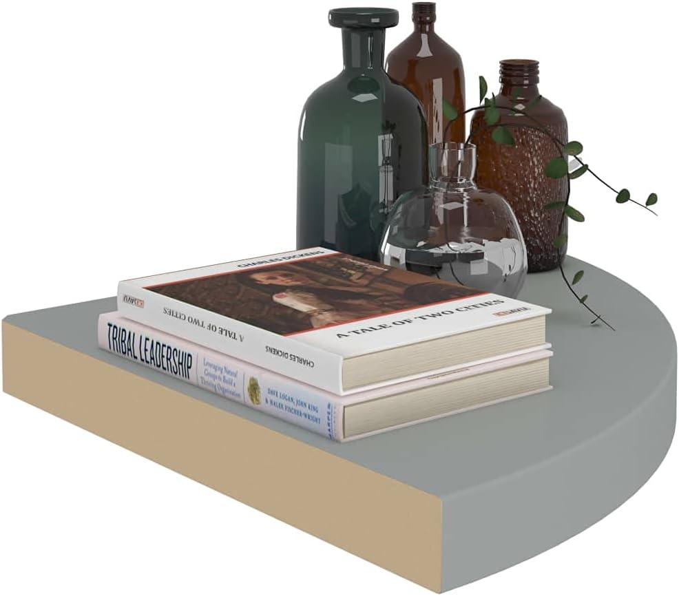 Floating Corner Shelves 2 pcs Gray 13.8