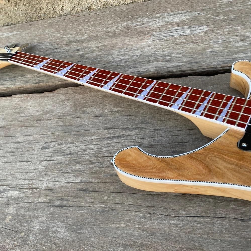 4-String Electric Bass Guitar - Spalted Maple Top, Maple & Rosewood Neck, Humbucker & Single Coil Pickups
