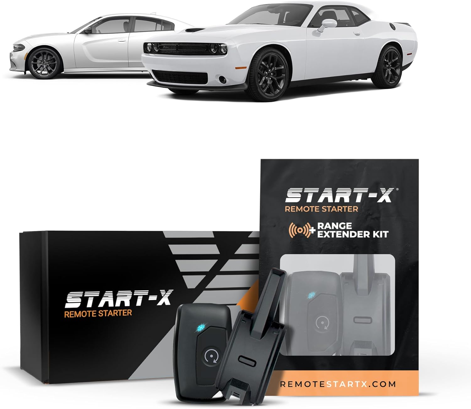 Start-X Remote Starter Kit + 3000ft 2 Way Range Extender for Dodge Charger/Challenger (2019, 2020, 2021, 2022, 2023, 2024) & Chrysler 300 (2019-2023) Vehicles with Push-to-Start Ignition