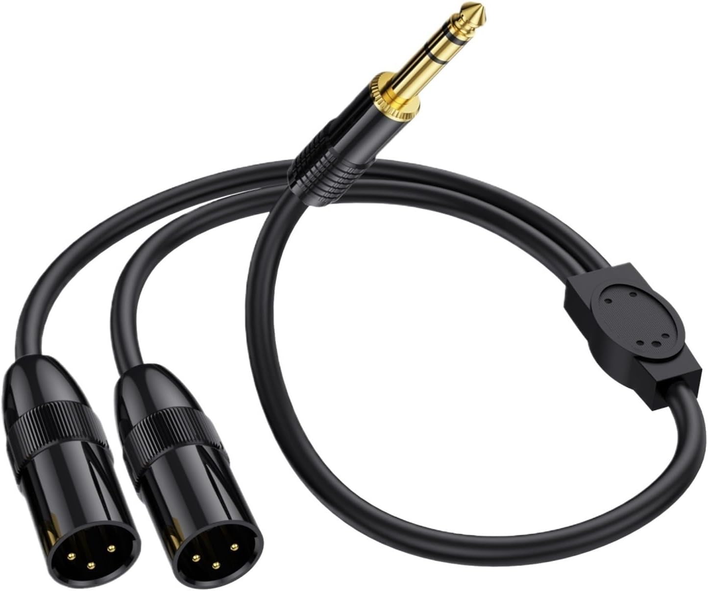 1/4 TRS to Dual XLR Cable 6.35mm TRS to XLR Dual Y -Splitter Breakout Lead Microphone Cord 6.35 mm to Dual Male Female(6.5mm-2 x XLR Male,1.8m)