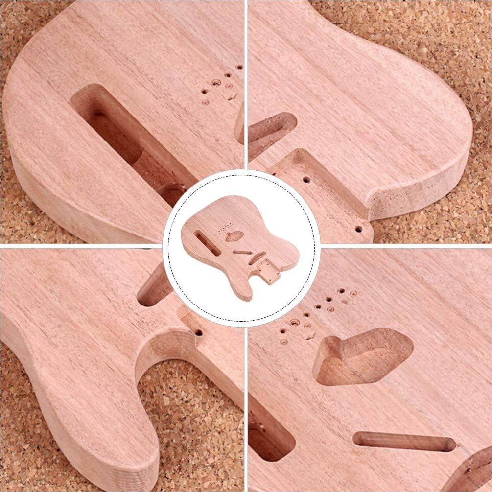Milisten Guitar Body Replacement Body Unfinished Bass Wood Body Blank Guitar Body Kit Unfinished Body Guitar Accessories Guitar Kits Electric Guitar Bodies Basswood Wooden