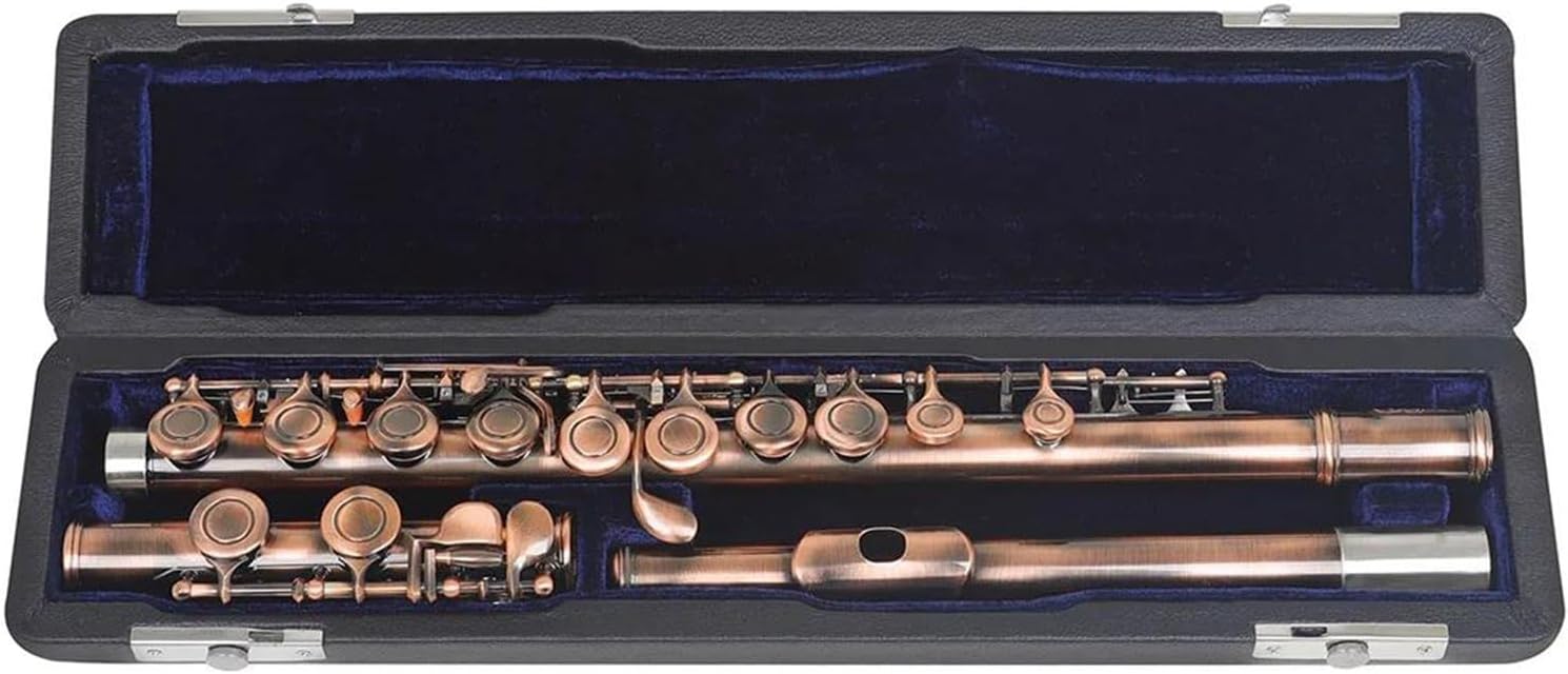 C-Key 16-Hole Cupronickel Flute Set C Key Flute Woodwind Instrument with Case Gloves Accessory