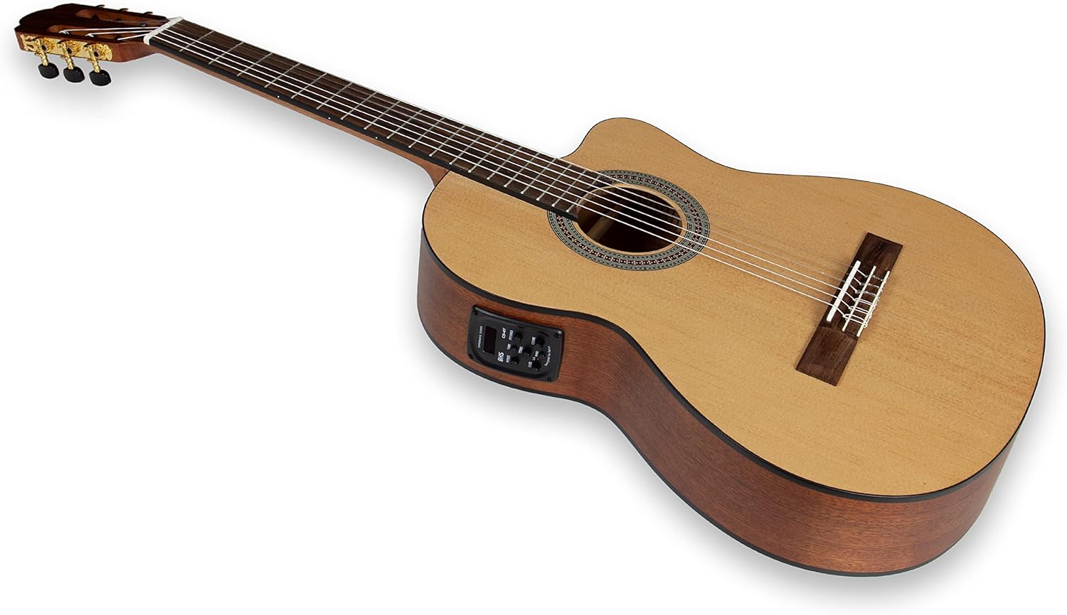 TARIO 39 Inch Electric cutaway Classical Guitar Full Size Acoustic Guitar Thin body Spruce top Mahogany back and sides Okoume neck laurel fingerboard