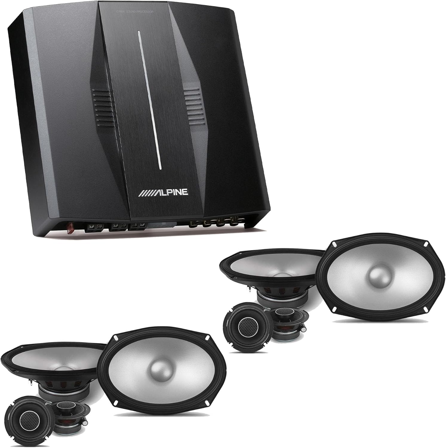 Alpine PXE-C80-88 OPTIM8 8-Channel Hi-Res Digital Sound Processor Amplifier w/ (2) S2-S69C Component Bundle