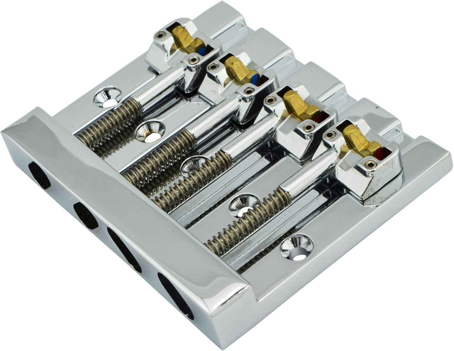 Hipshot 4 String KickAss Bass Bridge Bundle with a Lumintrail Polishing Cloth (Chrome)