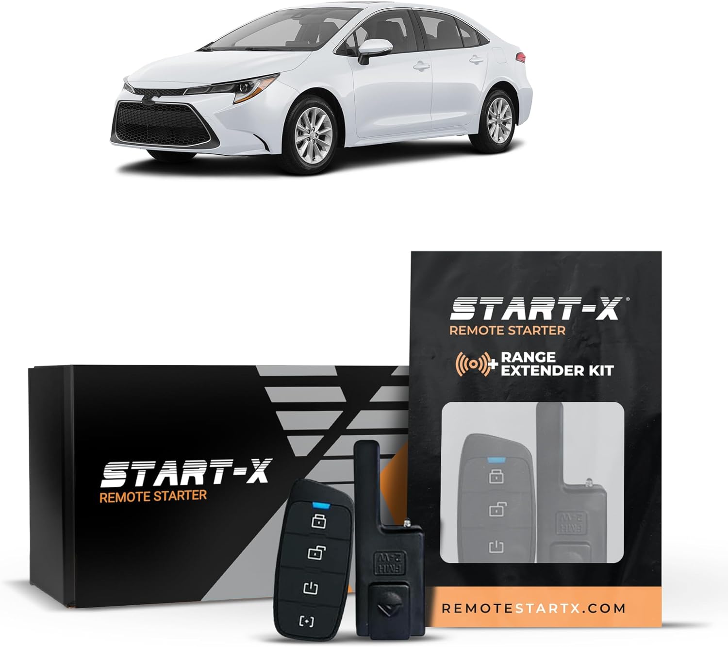Start-X Remote Starter Kit + 3000ft 2 Way Range Extender for Toyota Corolla (2020, 2021, 2022) Vehicles with Push-to-Start Ignition
