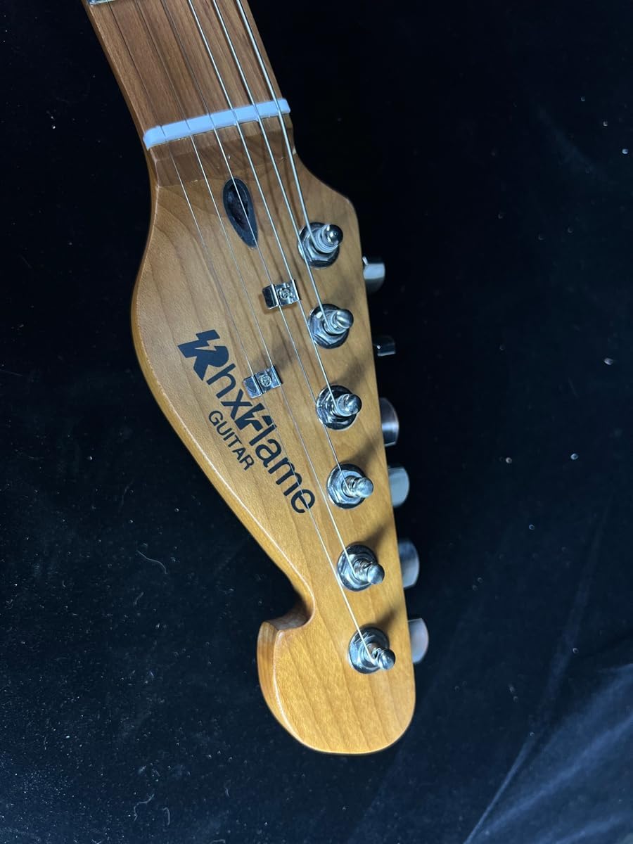 6 Strings Road Worn Black Over 3 Tone Sunburst Distressed Electric Guitar Alder Body, Maple Neck 3 Saddle Bridge, Black Pickguard